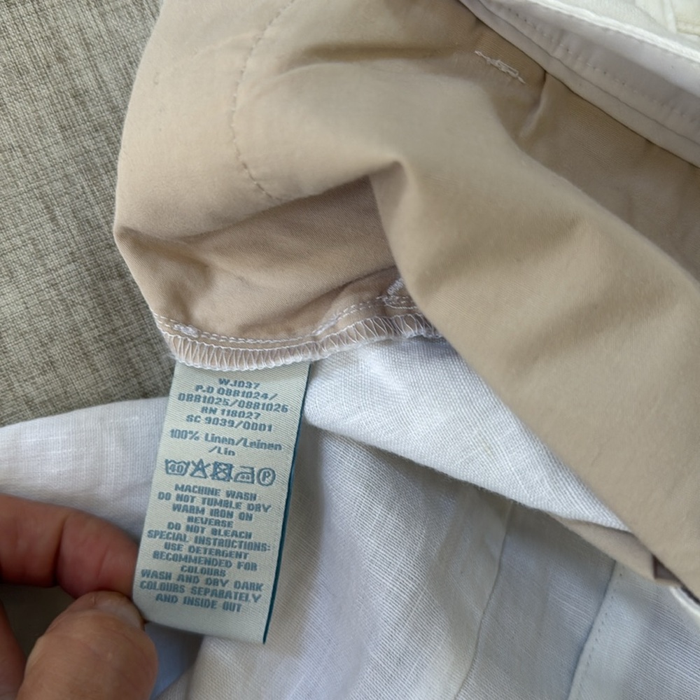 BODEN 100%‎ Linen Shorts White Folded Hem Women’s Size 4L pleated - Picture 5 of 12